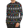 Christmas Tree Lights Print Men's Long Sleeve Rash Guard