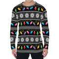 Christmas Tree Lights Print Men's Long Sleeve T-Shirt