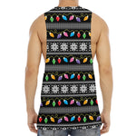Christmas Tree Lights Print Men's Muscle Tank Top