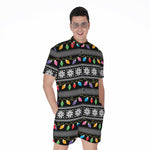 Christmas Tree Lights Print Men's Rompers