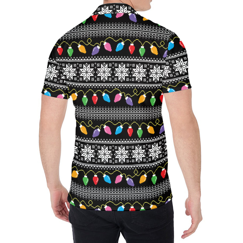 Christmas Tree Lights Print Men's Shirt