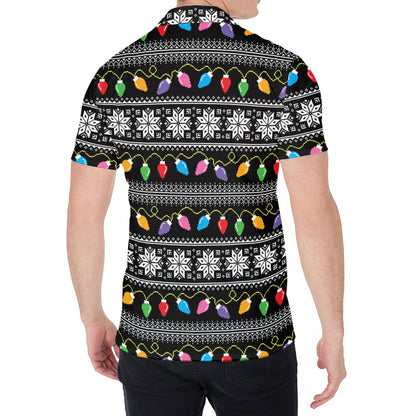 Christmas Tree Lights Print Men's Shirt