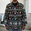 Christmas Tree Lights Print Men's Shirt Jacket