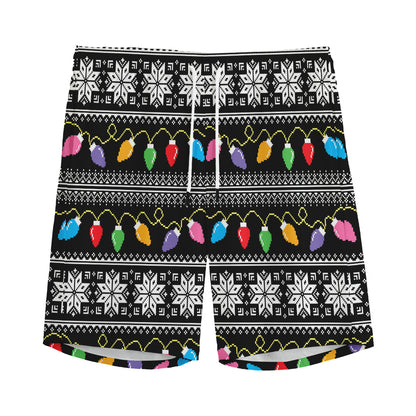 Christmas Tree Lights Print Men's Sports Shorts