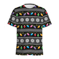 Christmas Tree Lights Print Men's Athletic T-Shirt