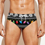 Christmas Tree Lights Print Men's Swim Briefs