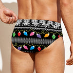 Christmas Tree Lights Print Men's Swim Briefs