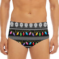 Christmas Tree Lights Print Men's Triangle Swim Briefs
