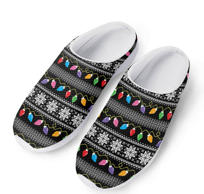 Christmas Tree Lights Print Mesh Casual Shoes