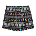 Christmas Tree Lights Print Mesh Shorts