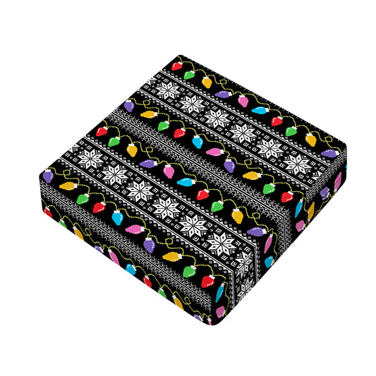 Christmas Tree Lights Print Outdoor Seat Cushion Cover