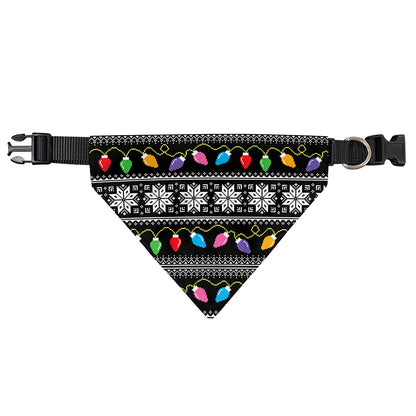 Christmas Tree Lights Print Over The Collar Dog Bandana