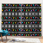 Christmas Tree Lights Print Pencil Pleat Curtains