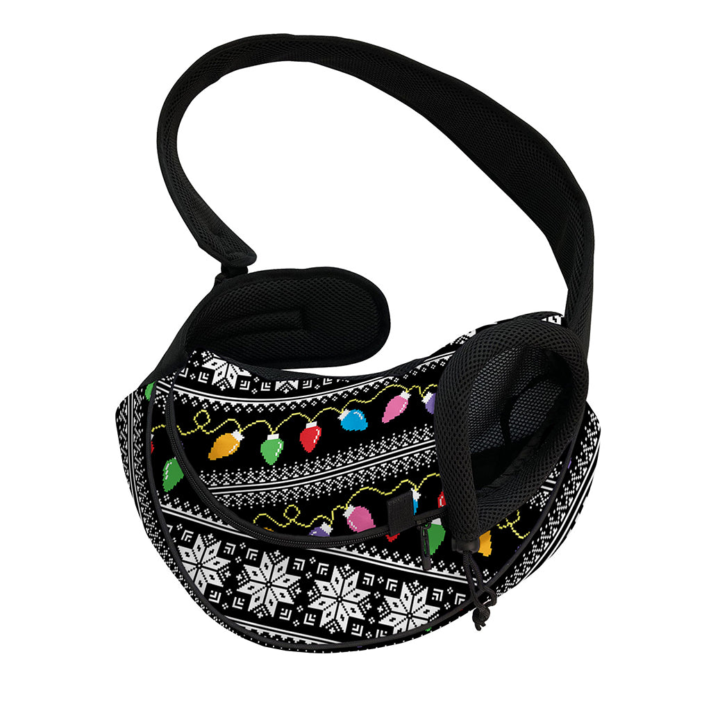 Christmas Tree Lights Print Pet Sling Carrier