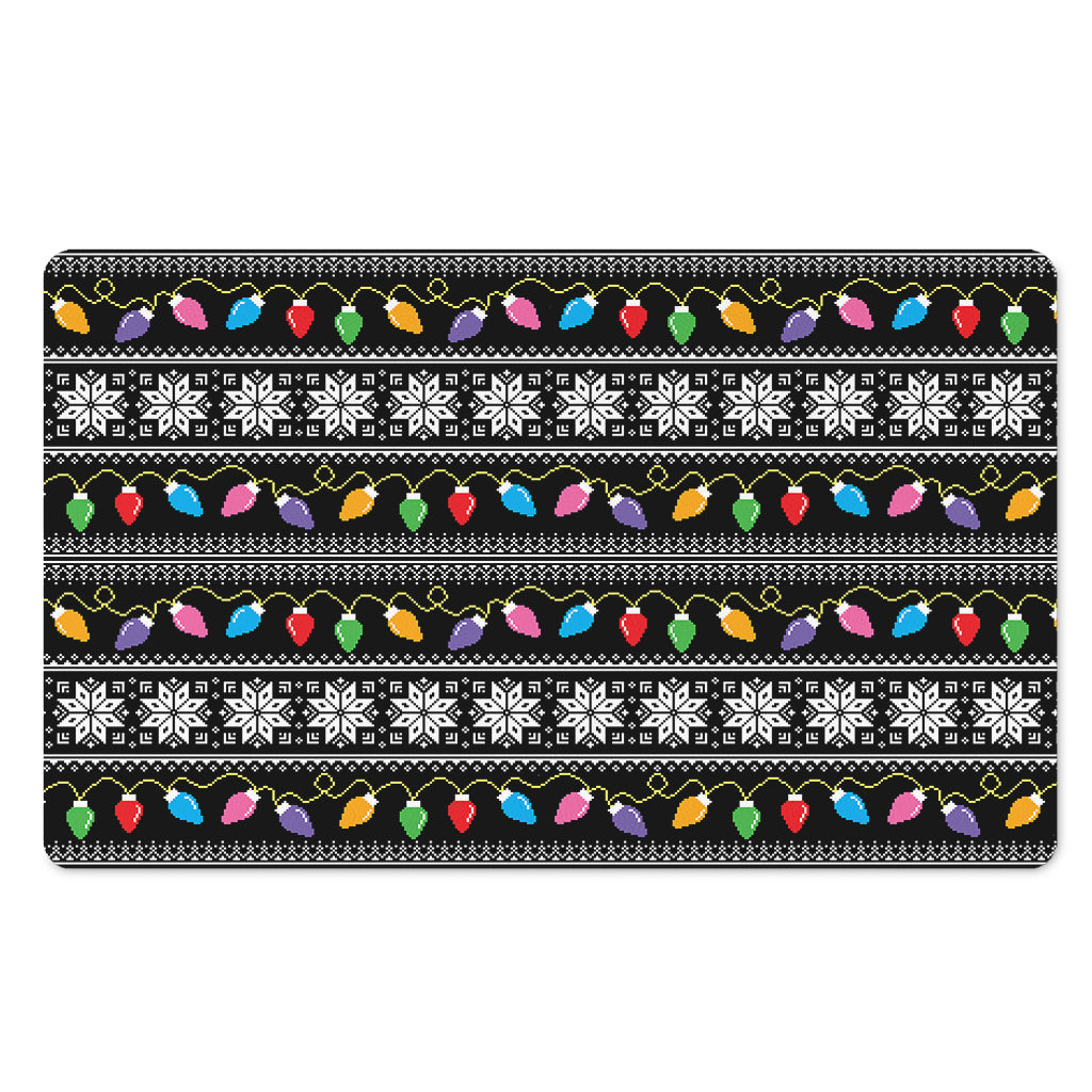 Christmas Tree Lights Print Polyester Doormat