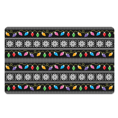 Christmas Tree Lights Print Polyester Doormat