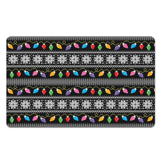 Christmas Tree Lights Print Polyester Doormat