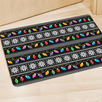 Christmas Tree Lights Print Polyester Doormat