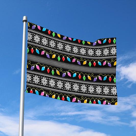 Christmas Tree Lights Print Polyester Flag