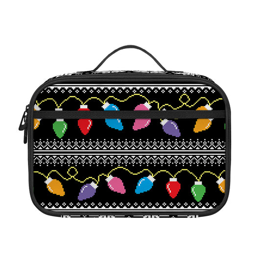 Christmas Tree Lights Print Portable Lunch Bag