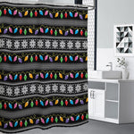 Christmas Tree Lights Print Premium Shower Curtain