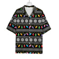 Christmas Tree Lights Print Rayon Hawaiian Shirt