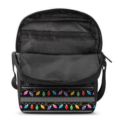 Christmas Tree Lights Print Rectangular Crossbody Bag