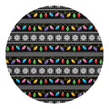 Christmas Tree Lights Print Round Blanket