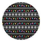 Christmas Tree Lights Print Round Blanket