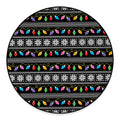 Christmas Tree Lights Print Round Floor Mat
