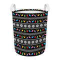 Christmas Tree Lights Print Round Laundry Basket