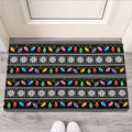Christmas Tree Lights Print Rubber Doormat