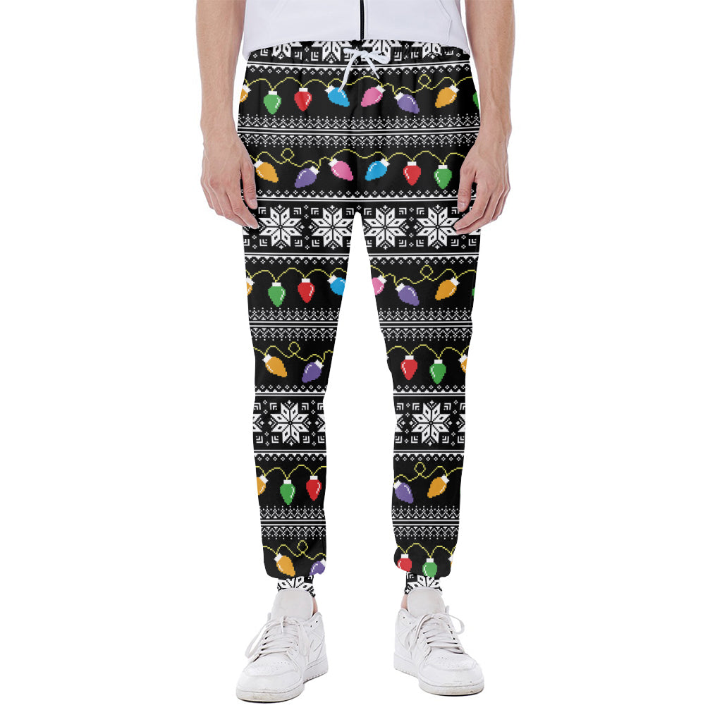 Christmas Tree Lights Print Scuba Joggers