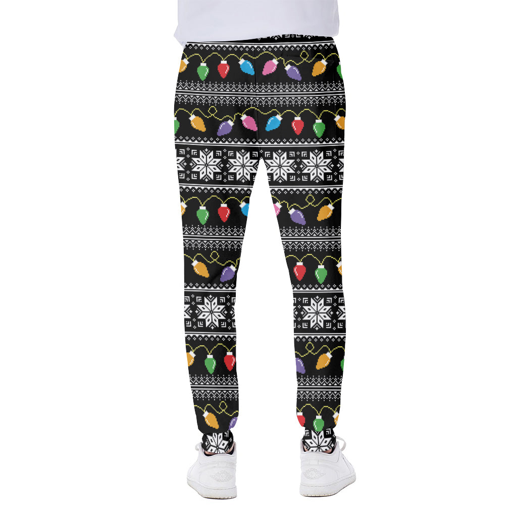 Christmas Tree Lights Print Scuba Joggers