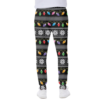 Christmas Tree Lights Print Scuba Joggers