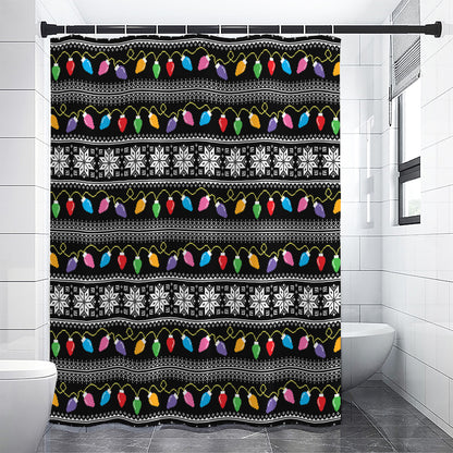 Christmas Tree Lights Print Shower Curtain