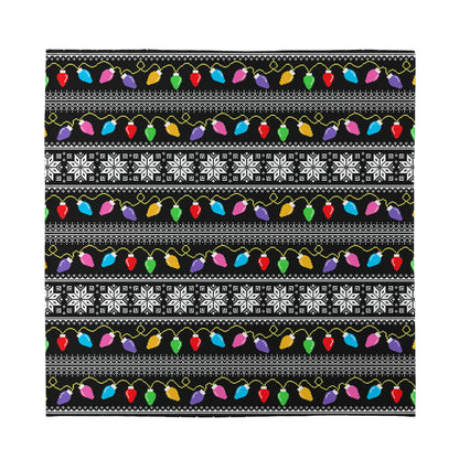 Christmas Tree Lights Print Silk Bandana