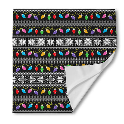 Christmas Tree Lights Print Silk Bandana