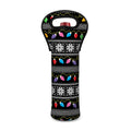 Christmas Tree Lights Print Single Neoprene Wine Tote