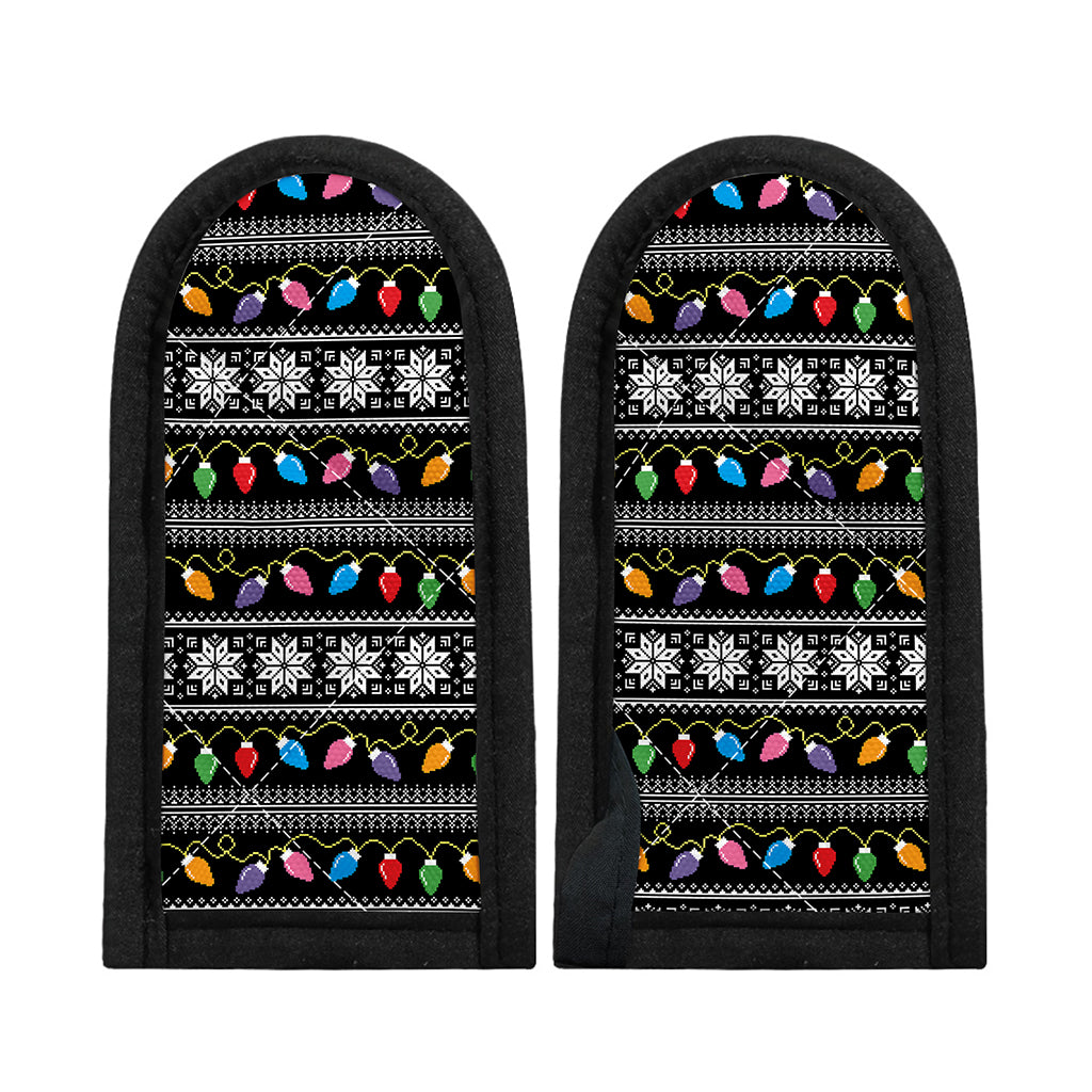 Christmas Tree Lights Print Skillet Handle Cover