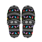 Christmas Tree Lights Print Slippers