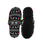 Christmas Tree Lights Print Slippers