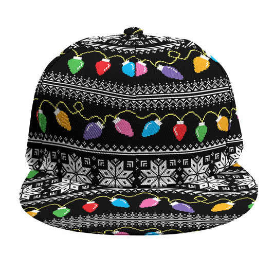 Christmas Tree Lights Print Snapback Cap