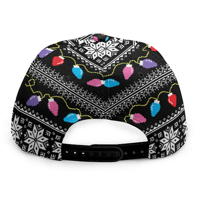 Christmas Tree Lights Print Snapback Cap