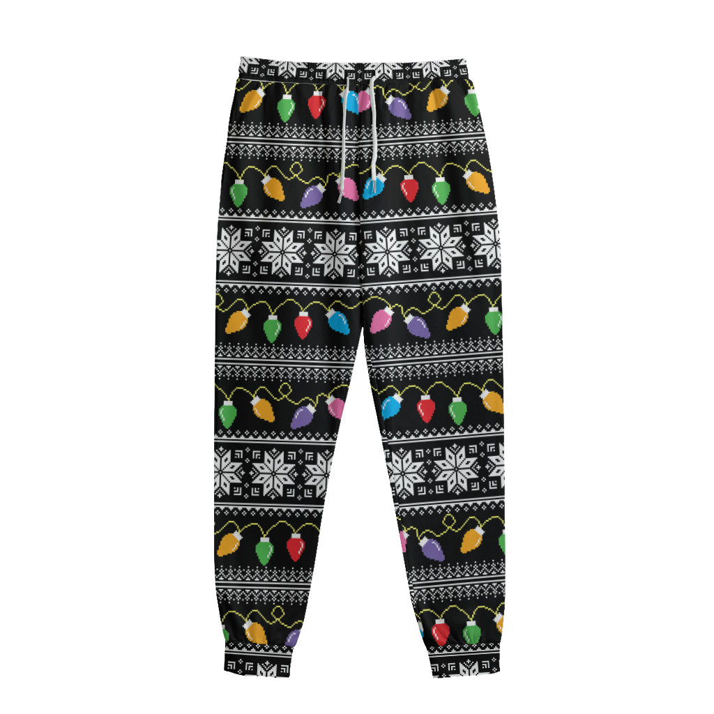 Christmas Tree Lights Print Sweatpants