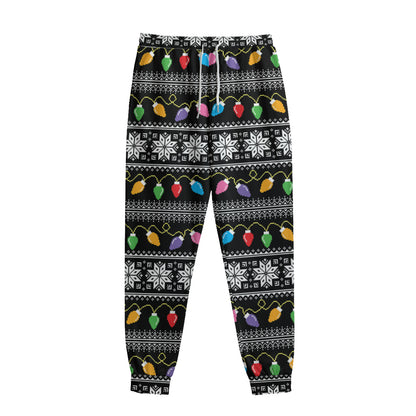 Christmas Tree Lights Print Sweatpants