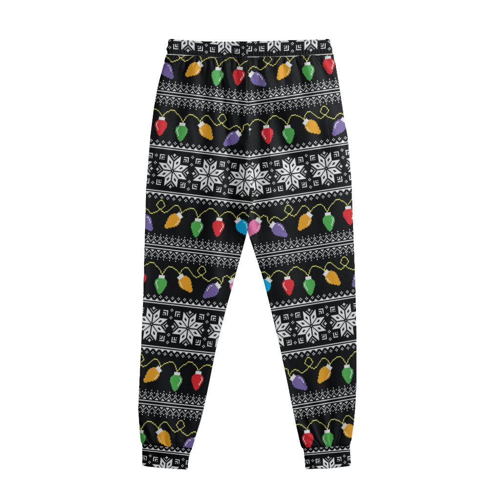 Christmas Tree Lights Print Sweatpants
