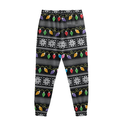 Christmas Tree Lights Print Sweatpants