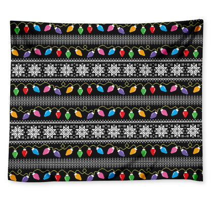 Christmas Tree Lights Print Tapestry