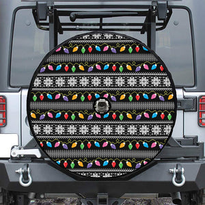 Christmas Tree Lights Print Tire Cover With Camera Hole